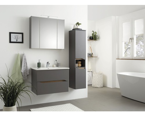 Pelipal Quickset 357 wastafelmeubel, BxHxD 72 x 51,3 cm x 44 cm, frontkleur: matgrijs, 357.017213