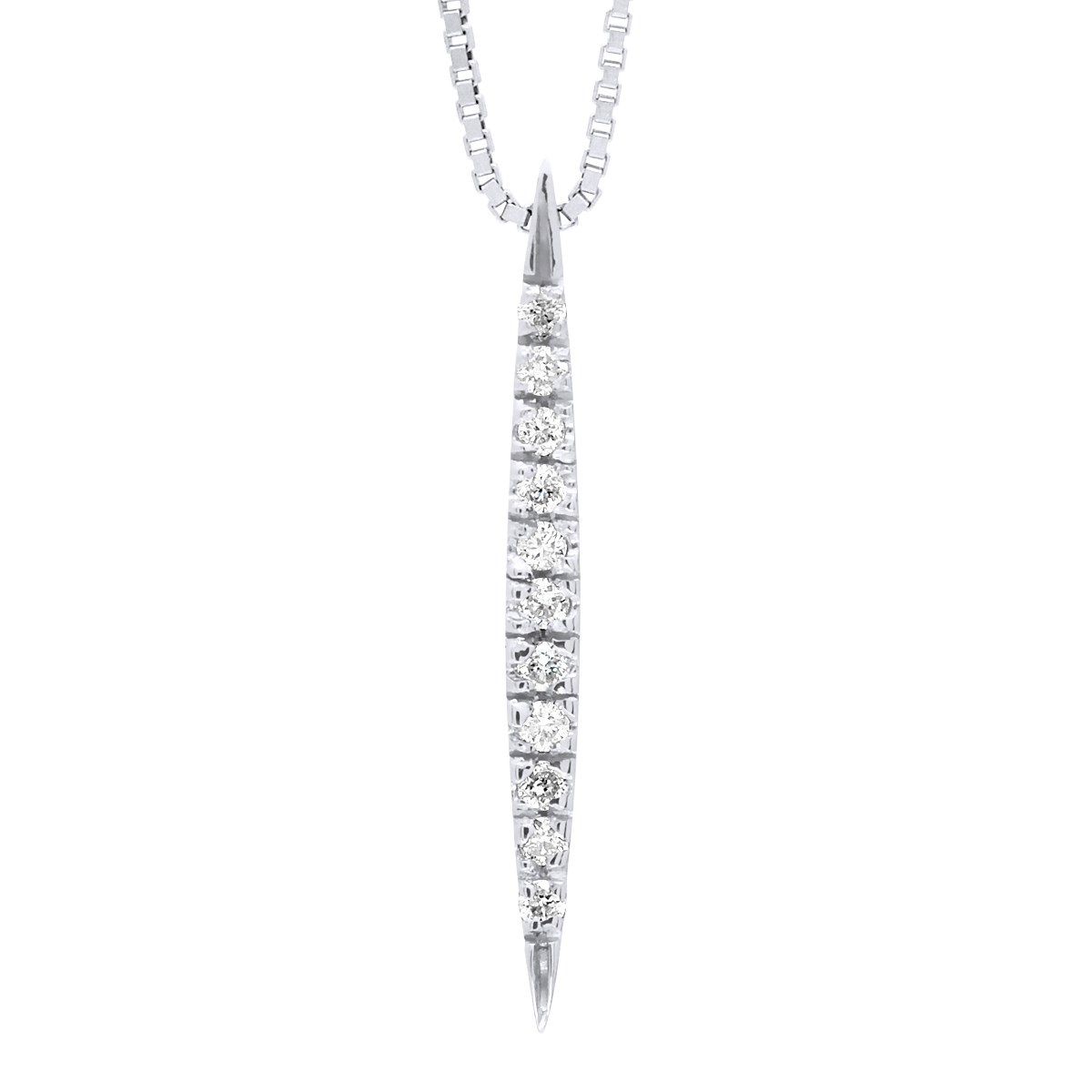 Collier DROP Diamants 0,060 Cts Or Blanc