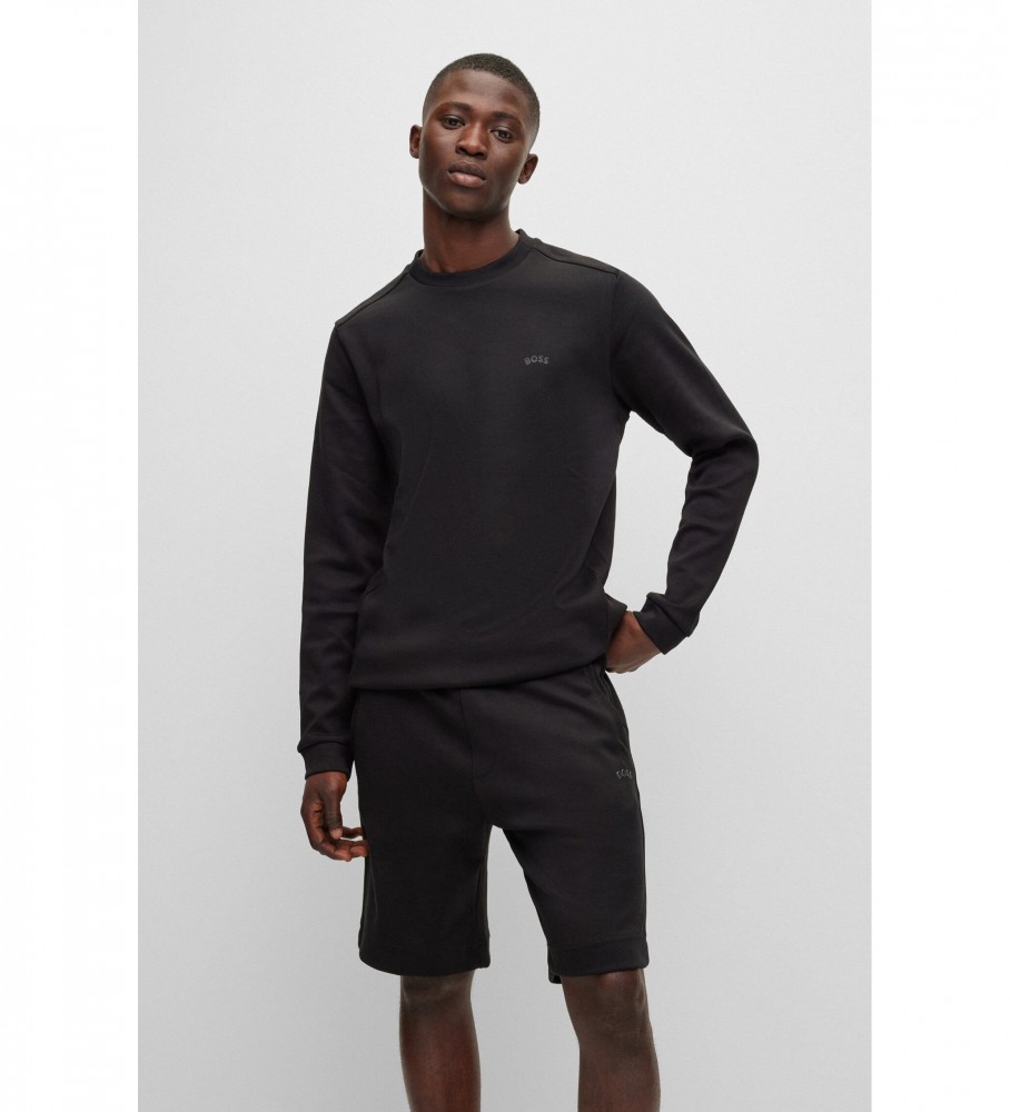 Moletom BOSS Salbo Curved, Preto