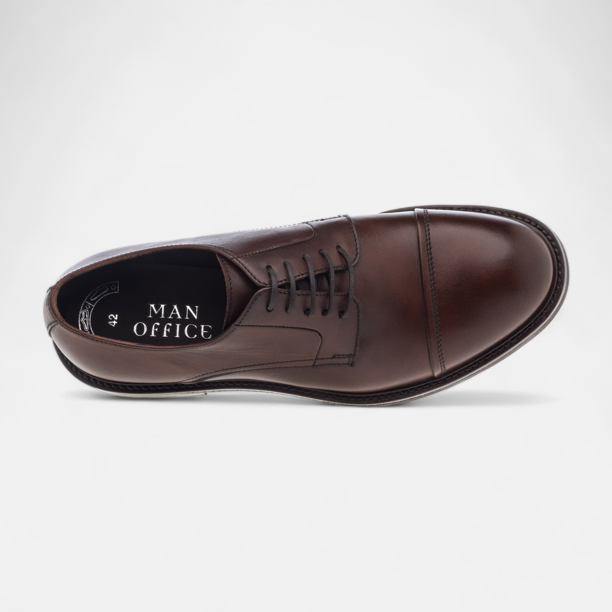 Derbies Homme en cuir cognac