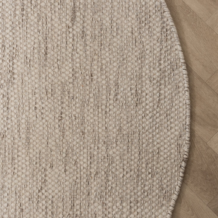 Rond wollen vloerkleed - Bliss Beige Gemeleerd