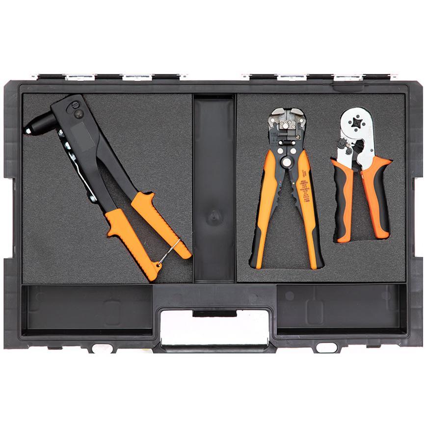 PROREGAL QBRICK Assortimentsdoos 1 L HxBxD 38 x 53 x 8 cm 6 liter Incl. Schuiminzet Met Deksel Handvat Met Klemsluitingen Zwart