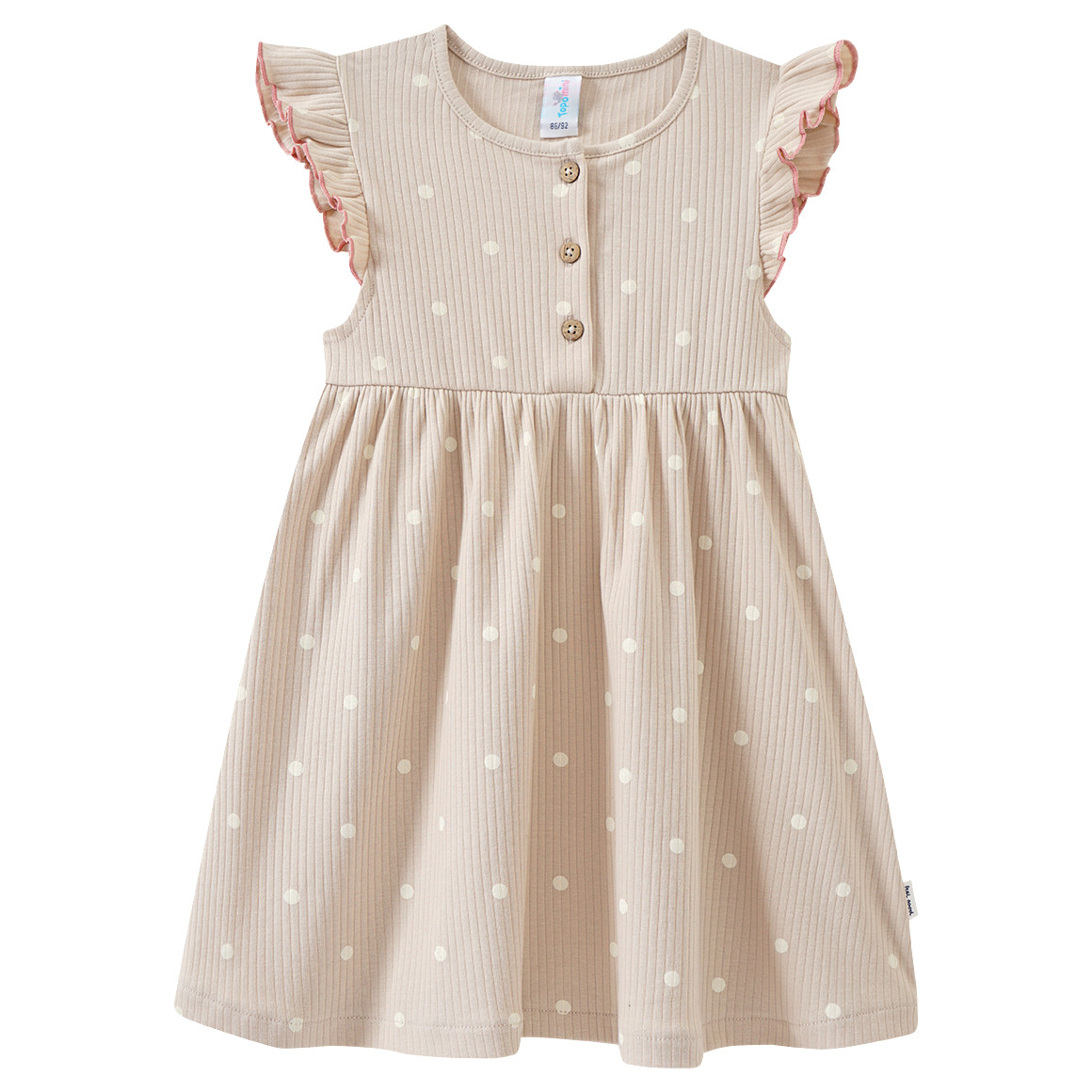Topomini Baby Kleid mit Ripp-Struktur hellbeige