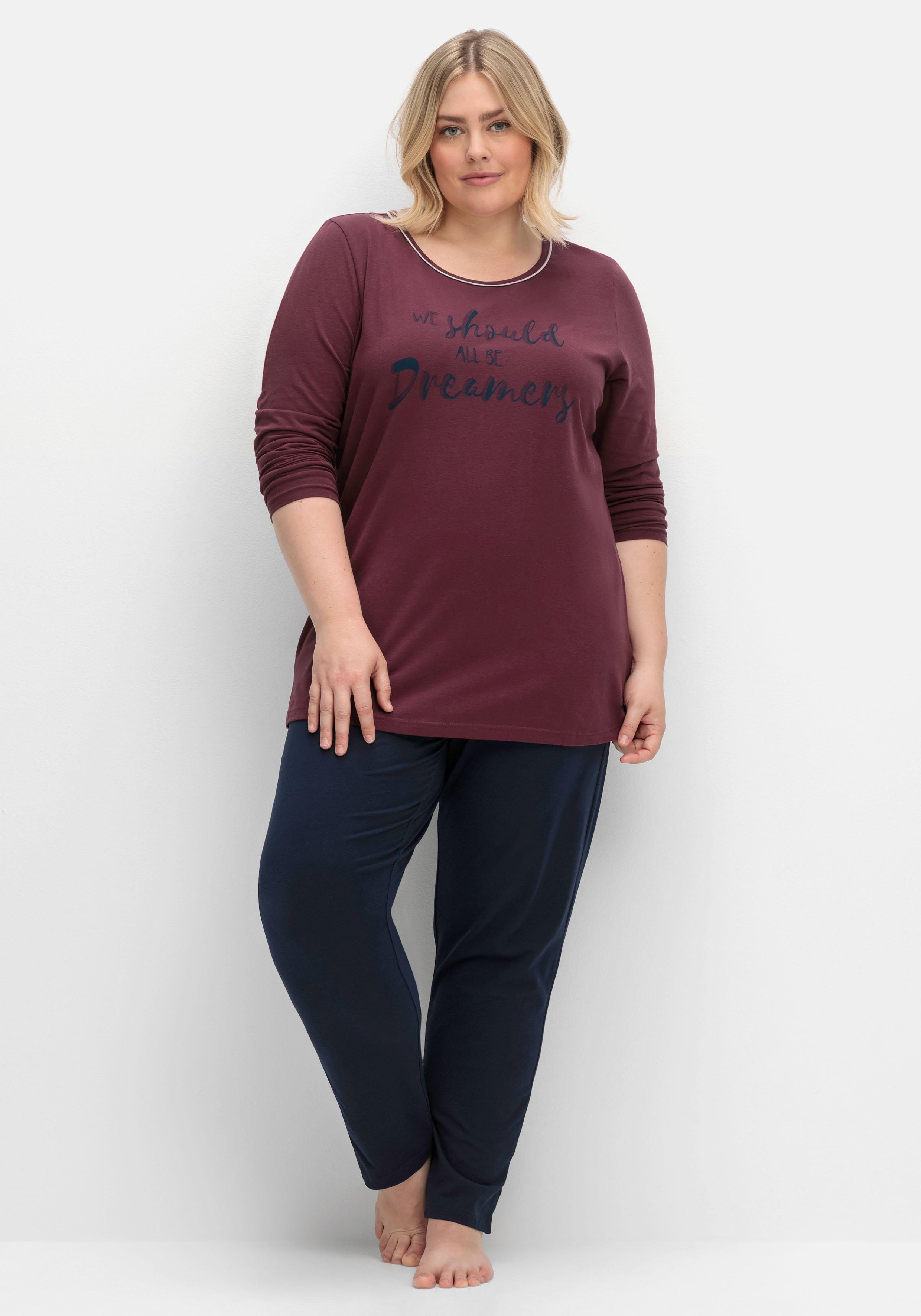 Schlafshirt mit Langarm und Fronprint