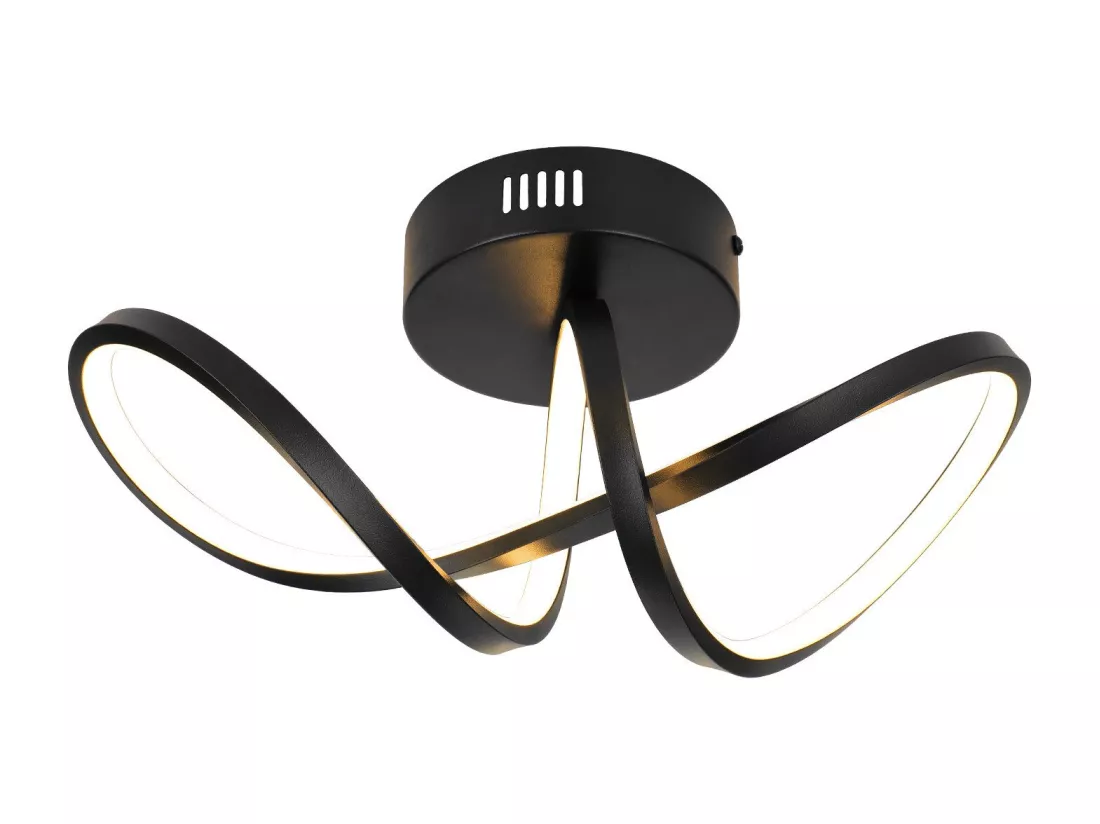 NETTLIFE Plafonnier LED salon moderne noir 12W intérieur 3000K LED blanc chaud intégré en permanence