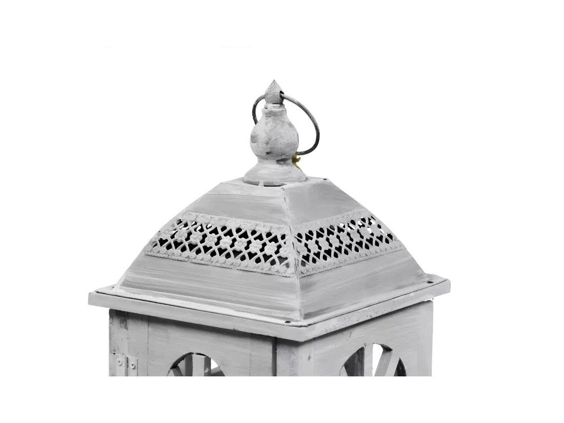 Lanterne Bois Blanc - Décoration d'Autrefois