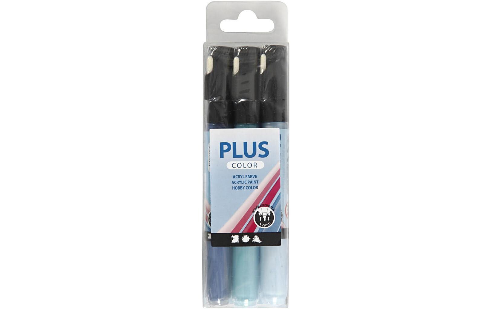 Acrylmarker Plus Color 3er Set, BlautöneAcrylstifte für Z. B. Steine anmalen