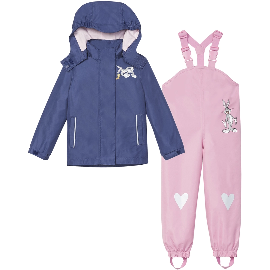 Kidscamp Mehrteilige Kinderbekleidung KK Mädchen Matsch & Buddelanzug dunkelblau rosa