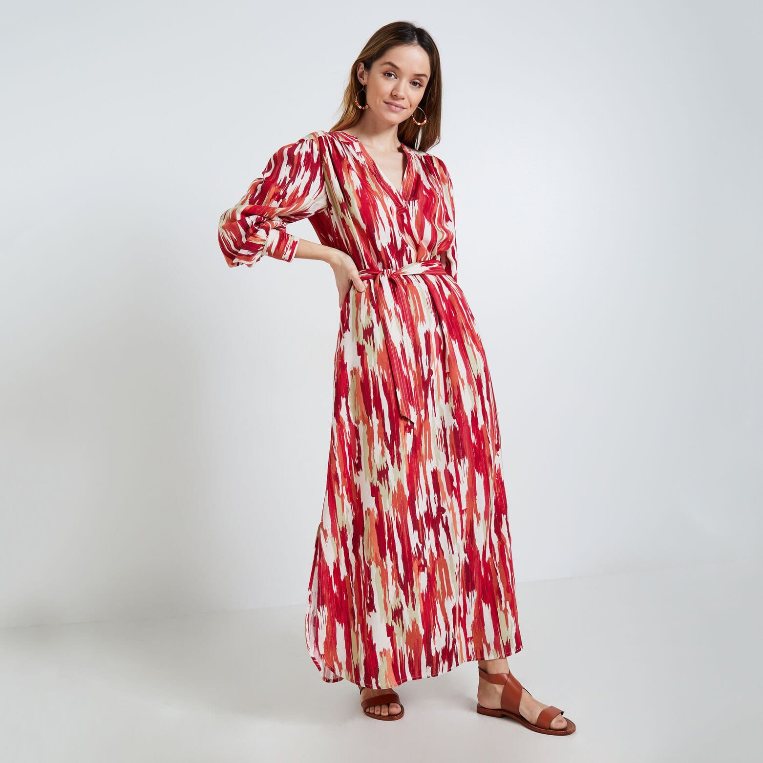 Robe longue imprimée femme