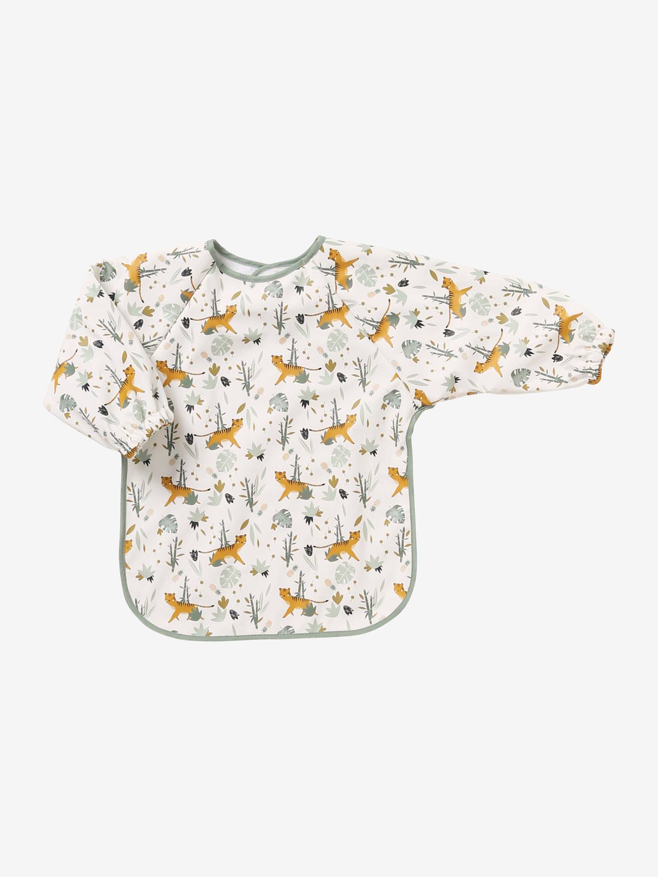 Babador de manga comprida estampado branco claro VERTBAUDET