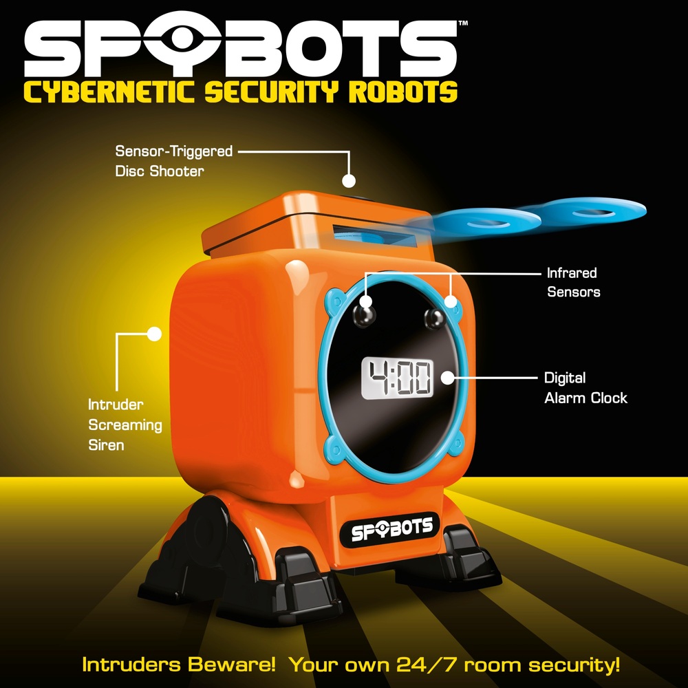 Spybots Clockbot Scheibenschießender Roboter-Wecker