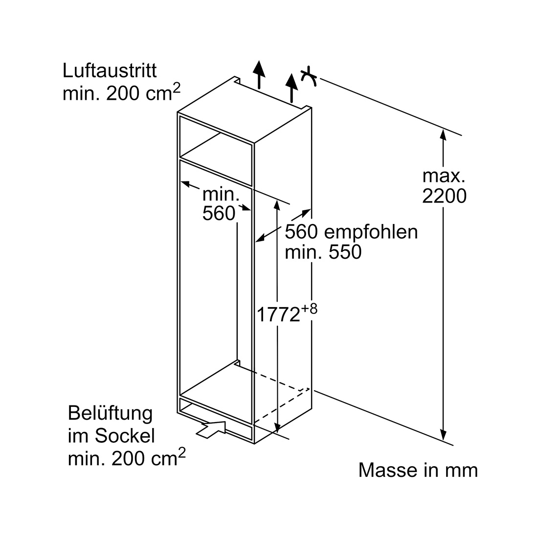 Siemens KI81RADD0H Einbau Kühlschrank 310 Liter