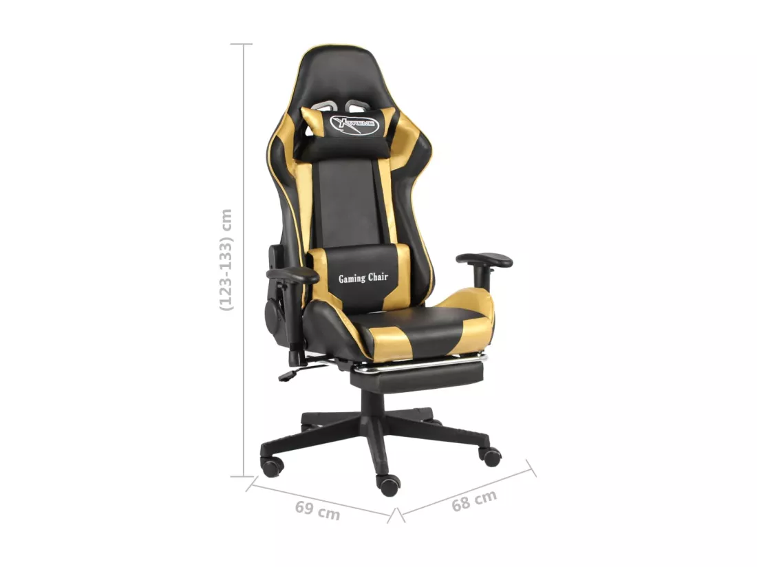 Chaise de jeu pivotante avec repose-pied Doré PVC