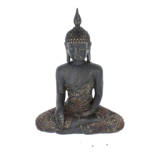 Buddha sitzend anthrazit - ca. 18,5 x 9,5 x 25,5 cm