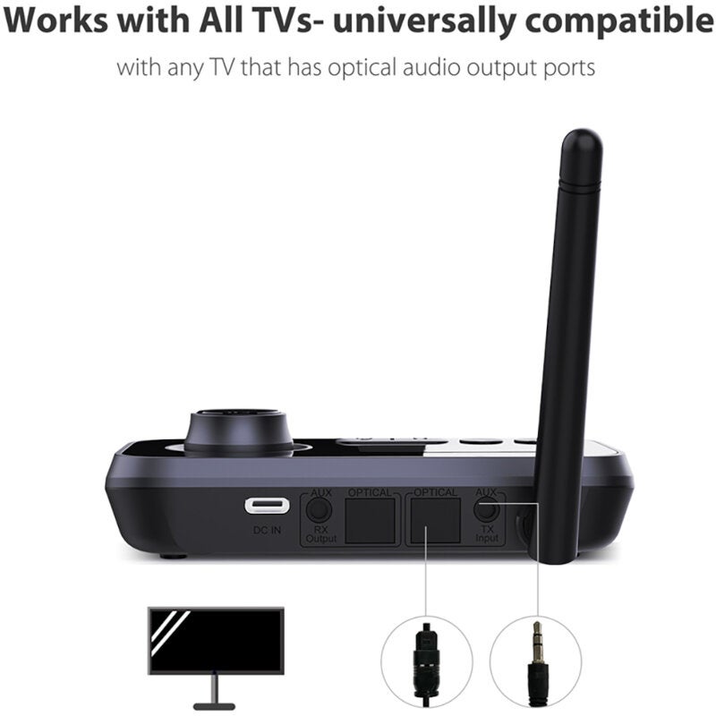 Omnitronic BDT-5.0 Bluetooth 5.0 3-in-1 zender/ontvanger/bypass