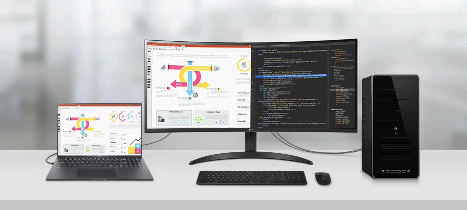 LG UltraWide 34WR50QK-B Écrans de bureau et professionnels