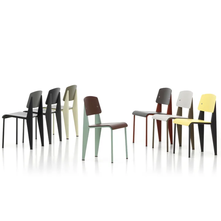 Vitra - Prouvé Standard SP chair, schwarz / basalt, Filzgleiter schwarz (Hartboden)