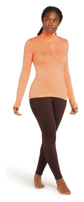 Baselayer Femme Icebreaker 1/2 Zip Merino 260 Tech Orange