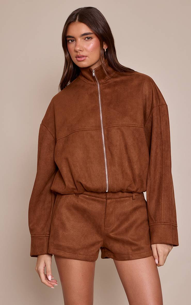 Marron Short Tailleur En Synthétique