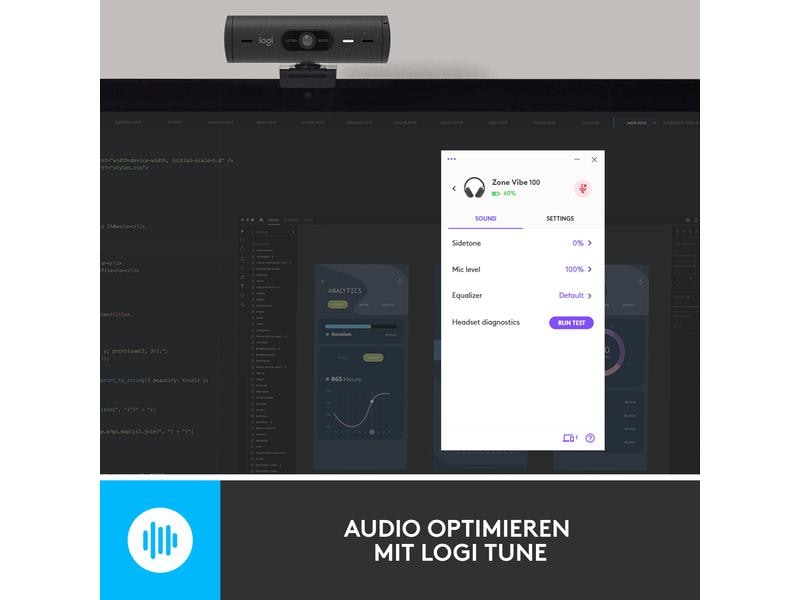 Logitech Headset Zone Vibe 100 Graphite Kabelloses Office-Headset mit leichtem und komfortablem Design
