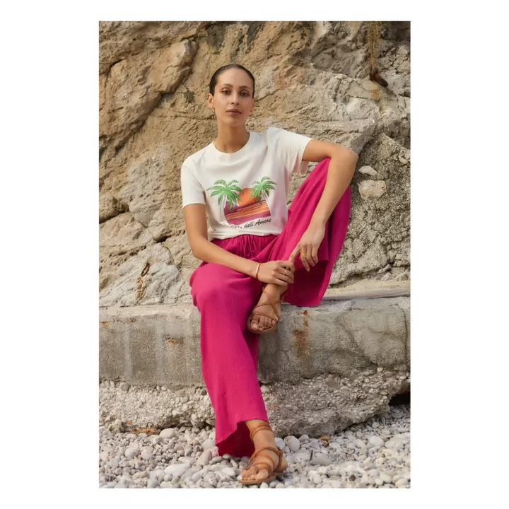 Alma Deia Pantalon Large en Viscose | Rose fuschia
