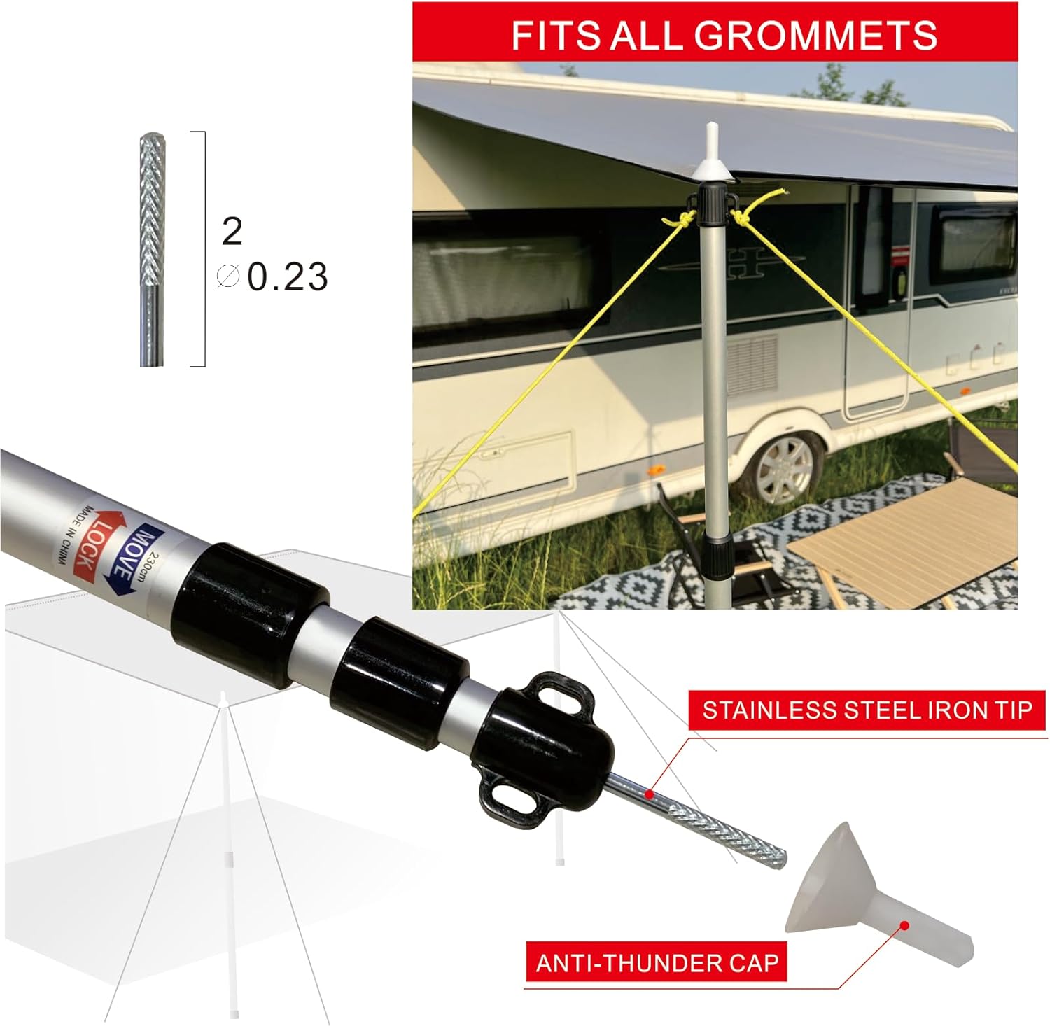 Sonnensegel Wohnwagen mit keder 2 Keder mit Ø 4.8& 6.8mm,sonnensegel keder Geeignet Wohnwagen,Wasserdicht und UV-beständig Wohnwagen sonnensege 3.5M