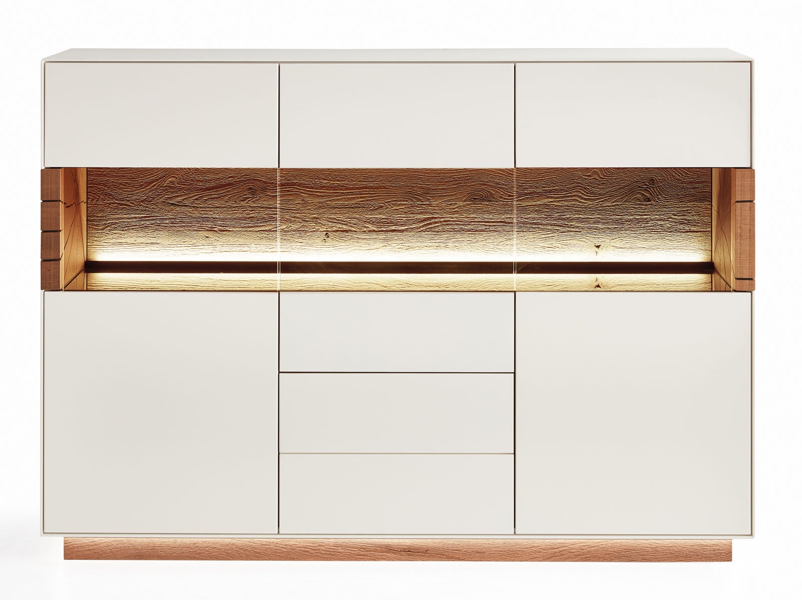 Highboard 170 x 116 cm weiß/ braun
