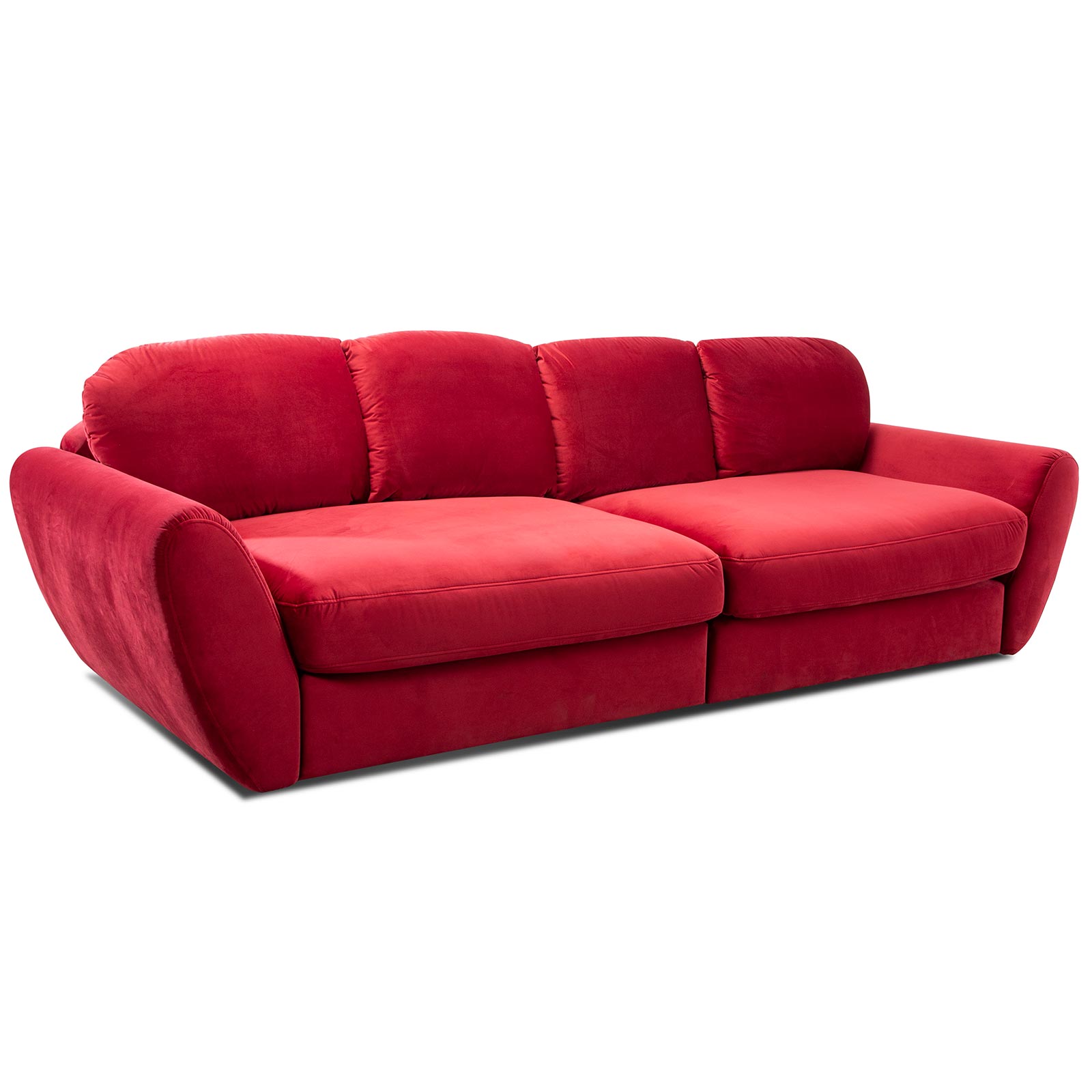 Big Sofa - rot - Samtstoff