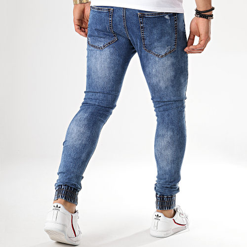 Jogger Pant Skinny Jeans Avec Dechirures LC20180426-1D Denim Bleu Medium