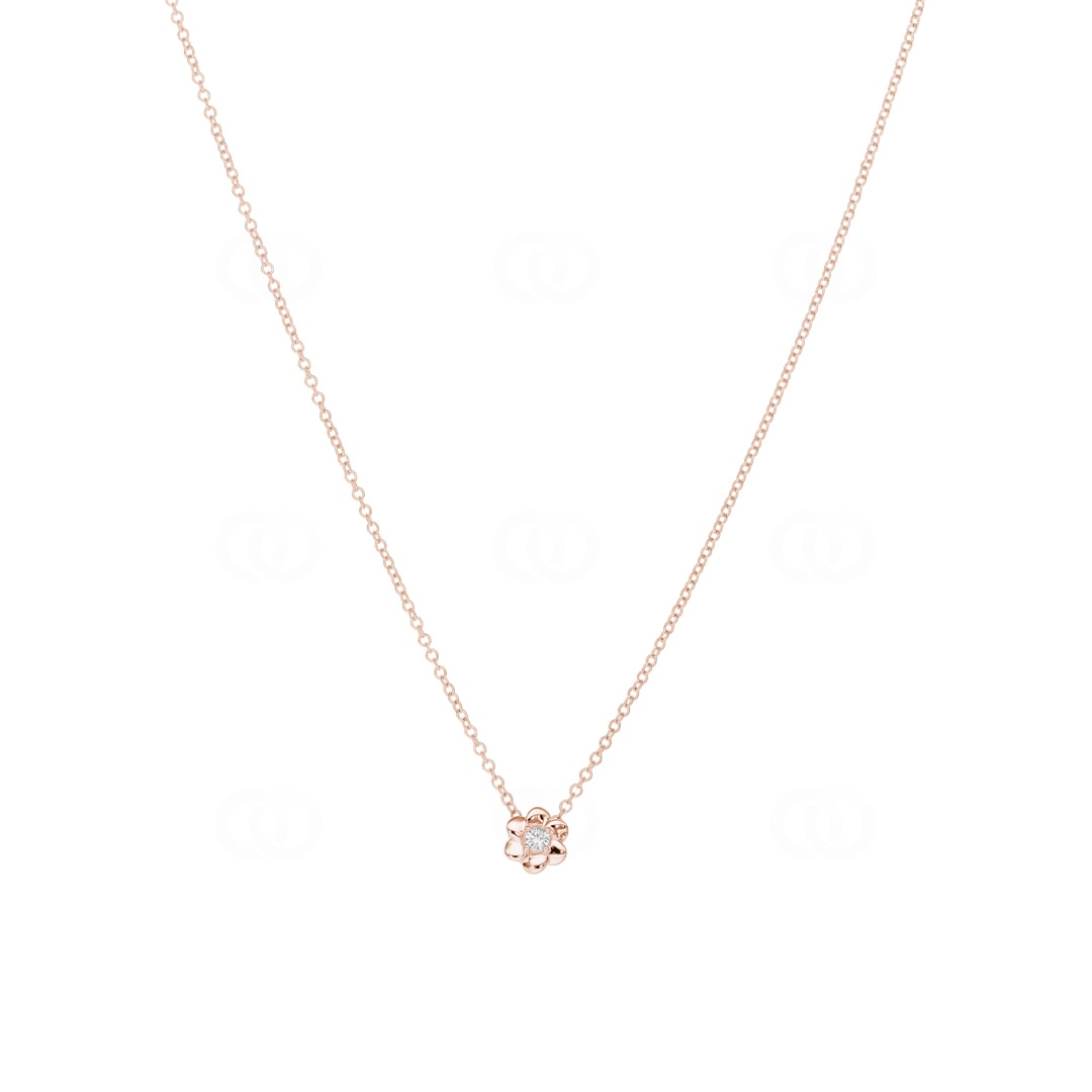 Collier mit Anhänger 750/18 K Roségold mit Diamant 0.04ct H/Si