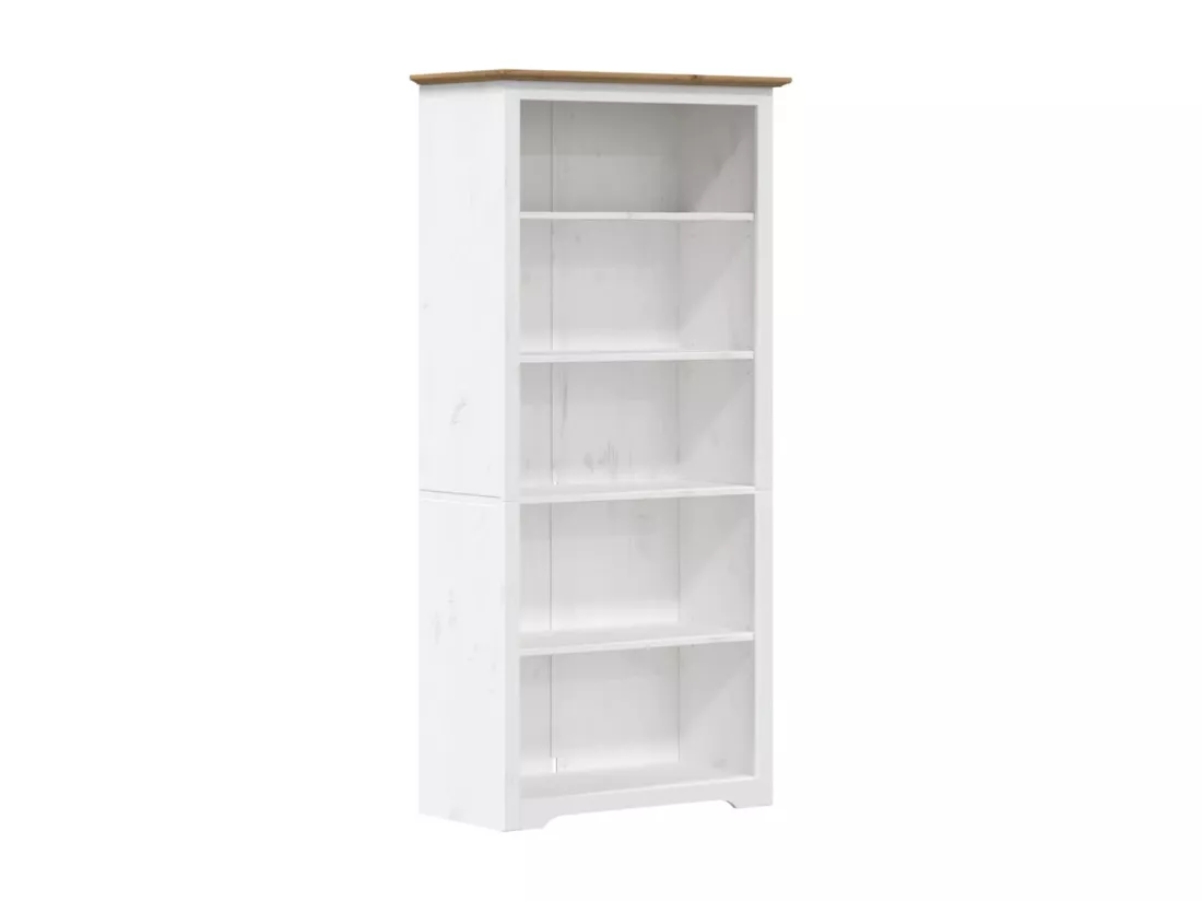 Bibliothèque BODO marron 80x38x180 bois pin massif 5 niveaux
