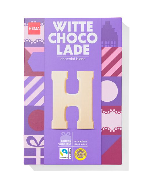 lettre H en chocolat blanc 140g
