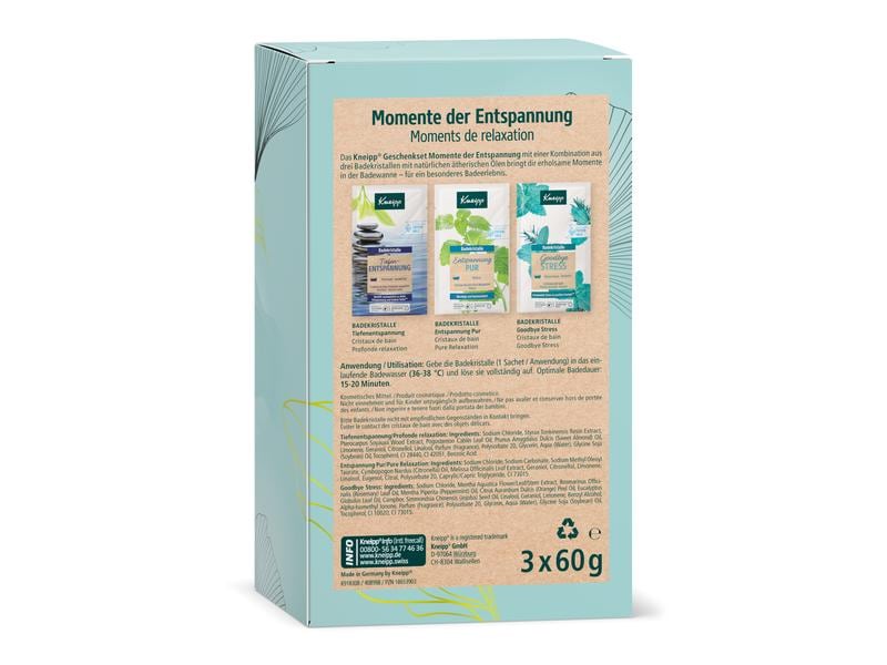 Kneipp Geschenkset Momente der Entspannung 3x 60g Natürliches Pflegeset bewahrt die Feuchtigkeit der Haut