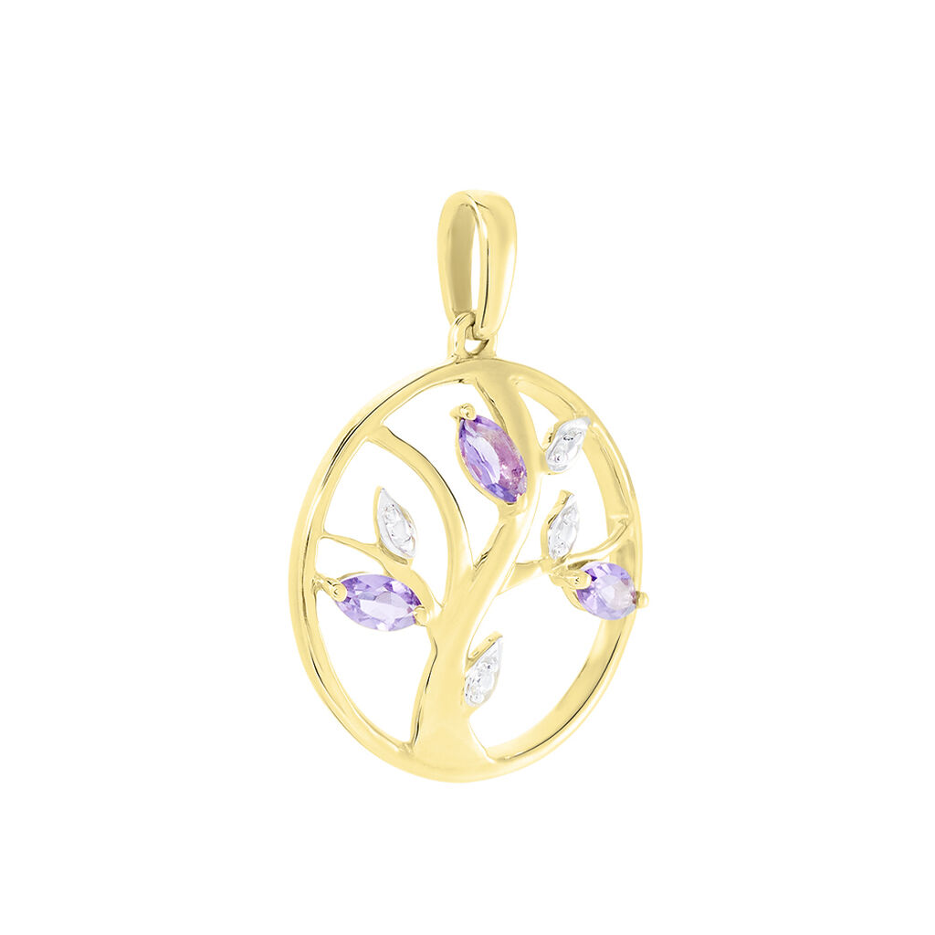 Pendentif Godolieba Or Jaune Amethyste Violet
