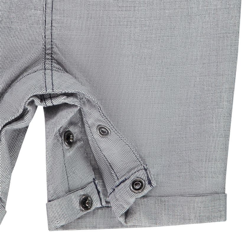 Ensemble polo et salopette avec broderie singe pour bébé garçon - Blanc