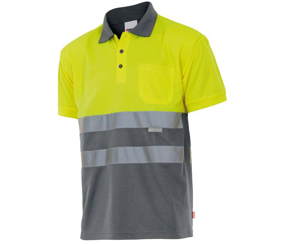 VELILLA VL173 - Polo Bicolore Manches Courtes Haute Visibilité
