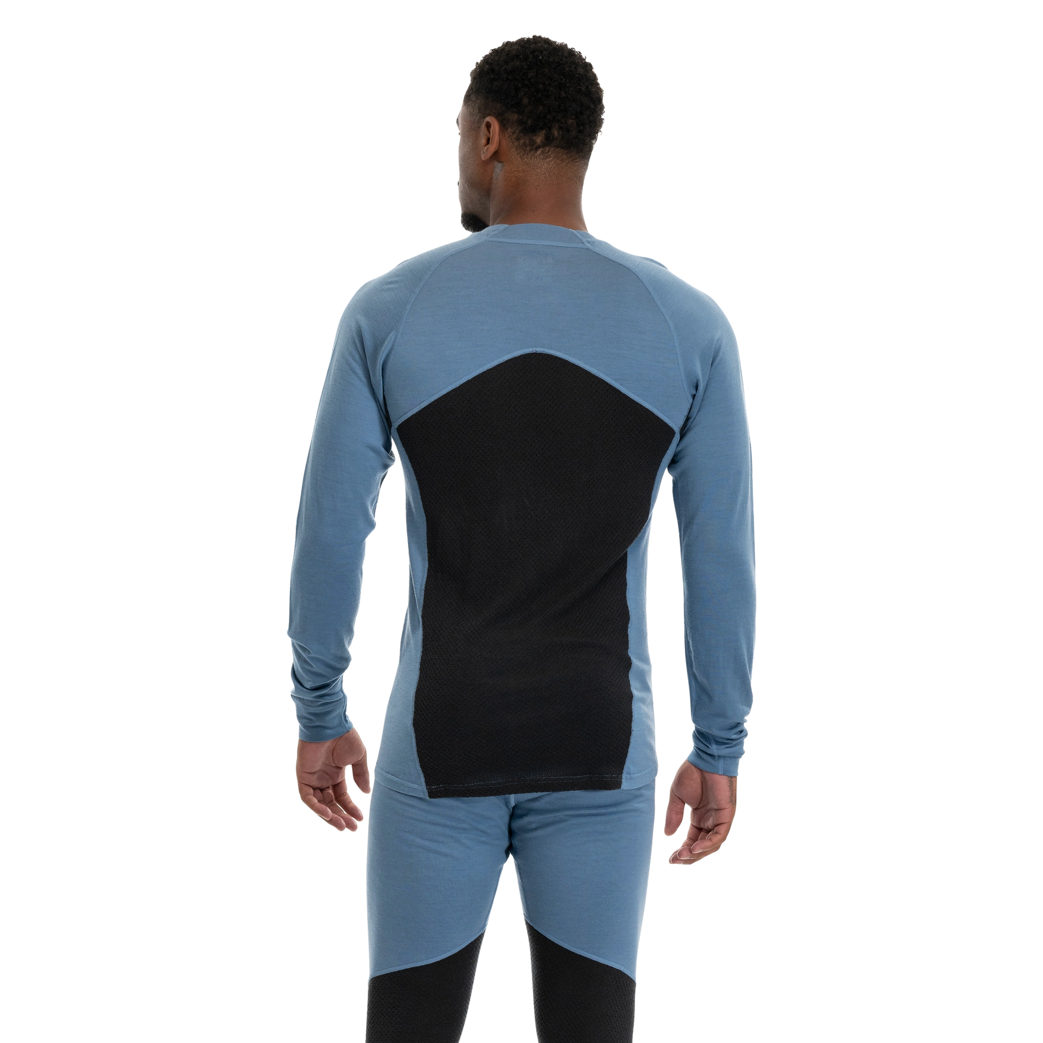 Inner:Pure Merino Long Sleeve Men Elemental Blue / Dark Shadow Grey