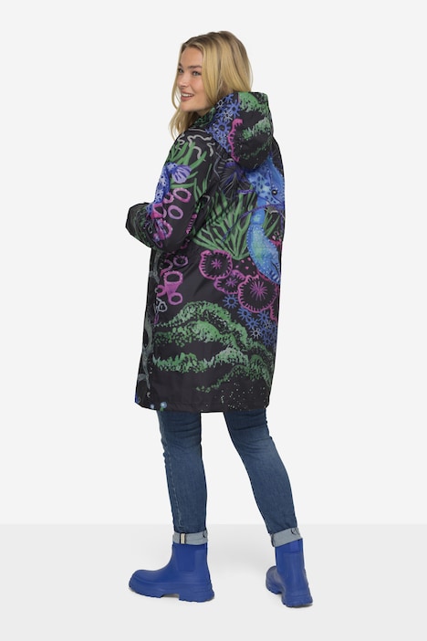 Funktions-Regenmantel, Kapuze, verdeckter Zipper