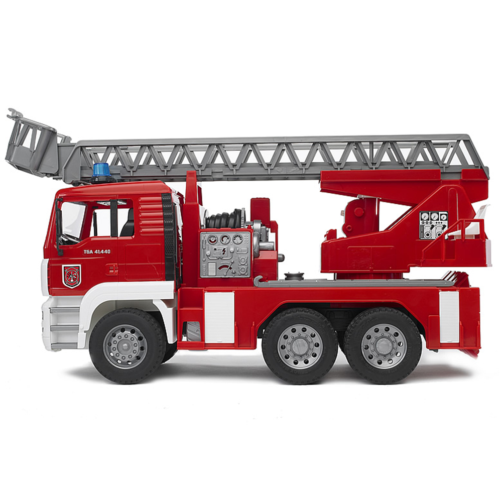 (1:16) MAN Feuerwehr Kinder Spielzeug Auto Drehleiter Fahrzeug mit Licht / Sound inkl. Batterien (310.02771)
