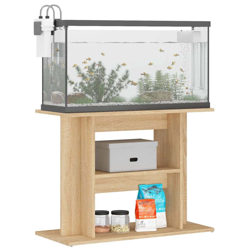 Suporte para aquário vidaXL em madeira engenheirada Sonoma Oak, 80x35x60 cm