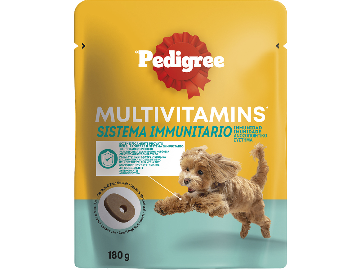 SNACKS PARA CÃO MULTIVITAMINAS PEDIGREE SISTEMA IMUNITÁRIO 180G