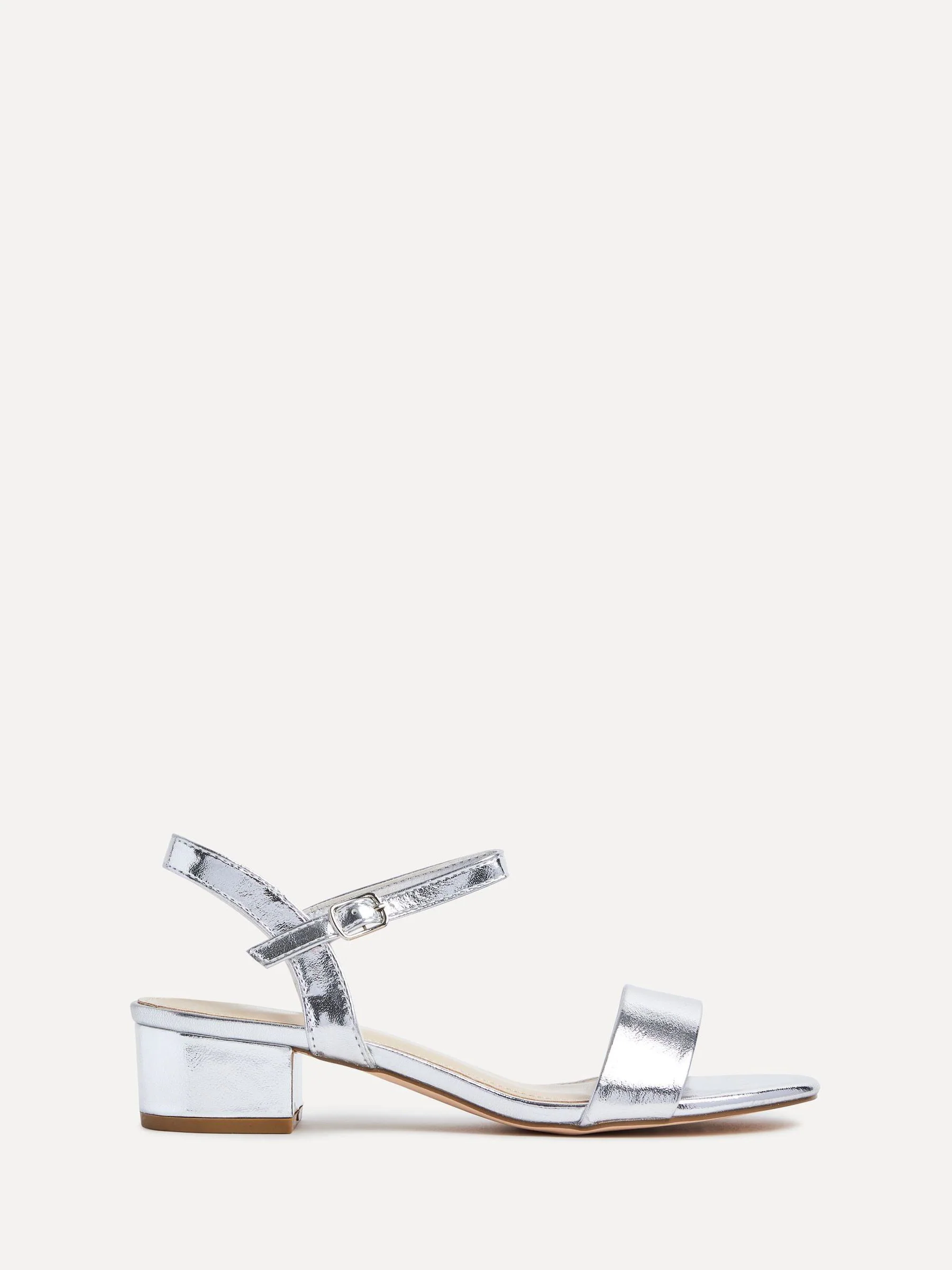 Zilver - Linzi Kezzi minimalistische sandalen met lage blokhak