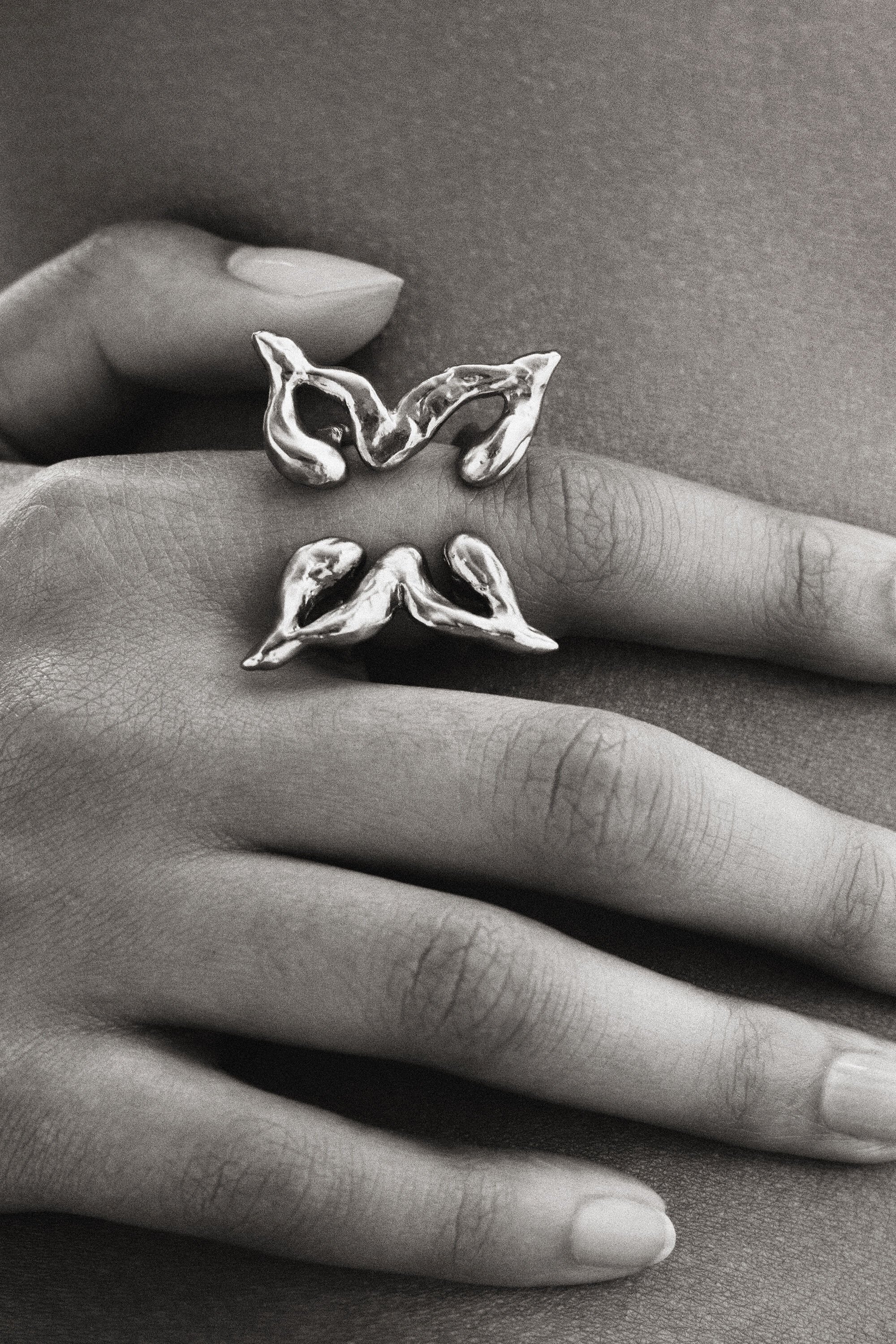 Bague papillon plaquée argent Zalio