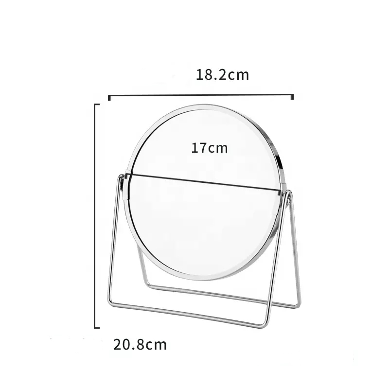 (Ø17cm) Makeup Schminkspiegel Doppelseitiger Kosmetik Spiegel - Silber