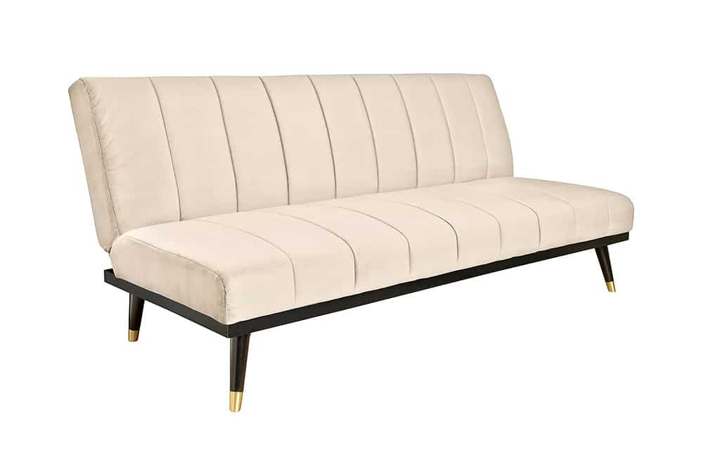 Design Schlafsofa PETIT BEAUTÉ 180cm champagner beige Samt 3-Sitzer