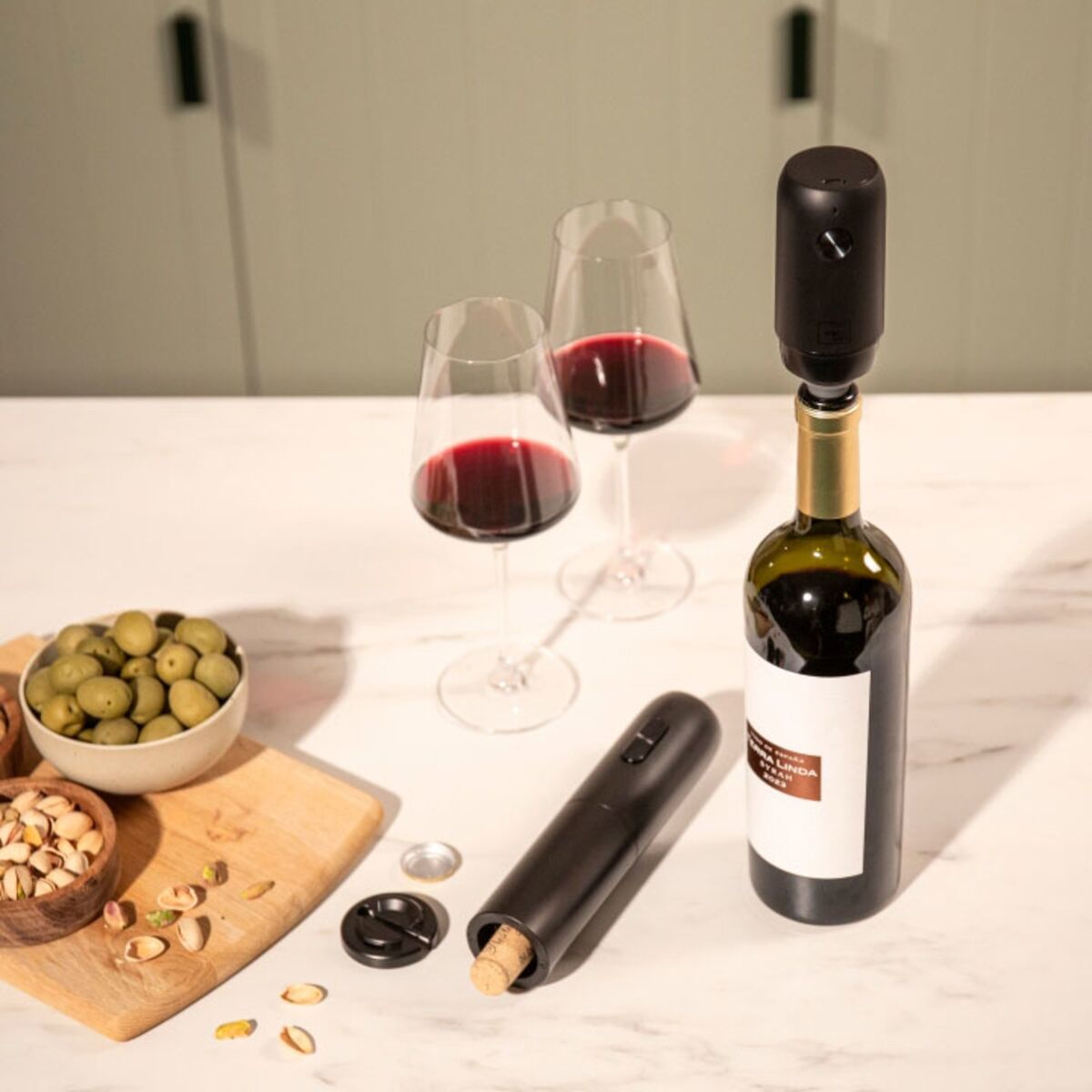 Wine Saver elektrisk vinpumpe, svart