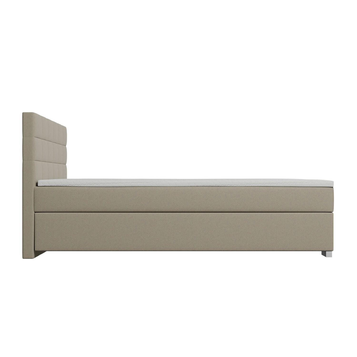 Juskys Boxspringbett Seattle 180x200cm - weicher Malmo-Stoff, komfortable Einstiegshöhe - Beige