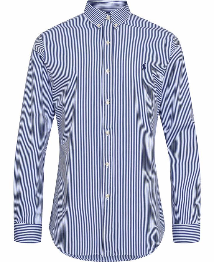 Polo Ralph Lauren Slim Fit Striped Stretch Poplin Shirt Blå/hvid