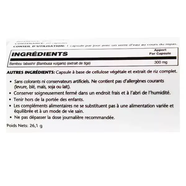 Solaray Sílica Bambu 300mg 60 cápsulas