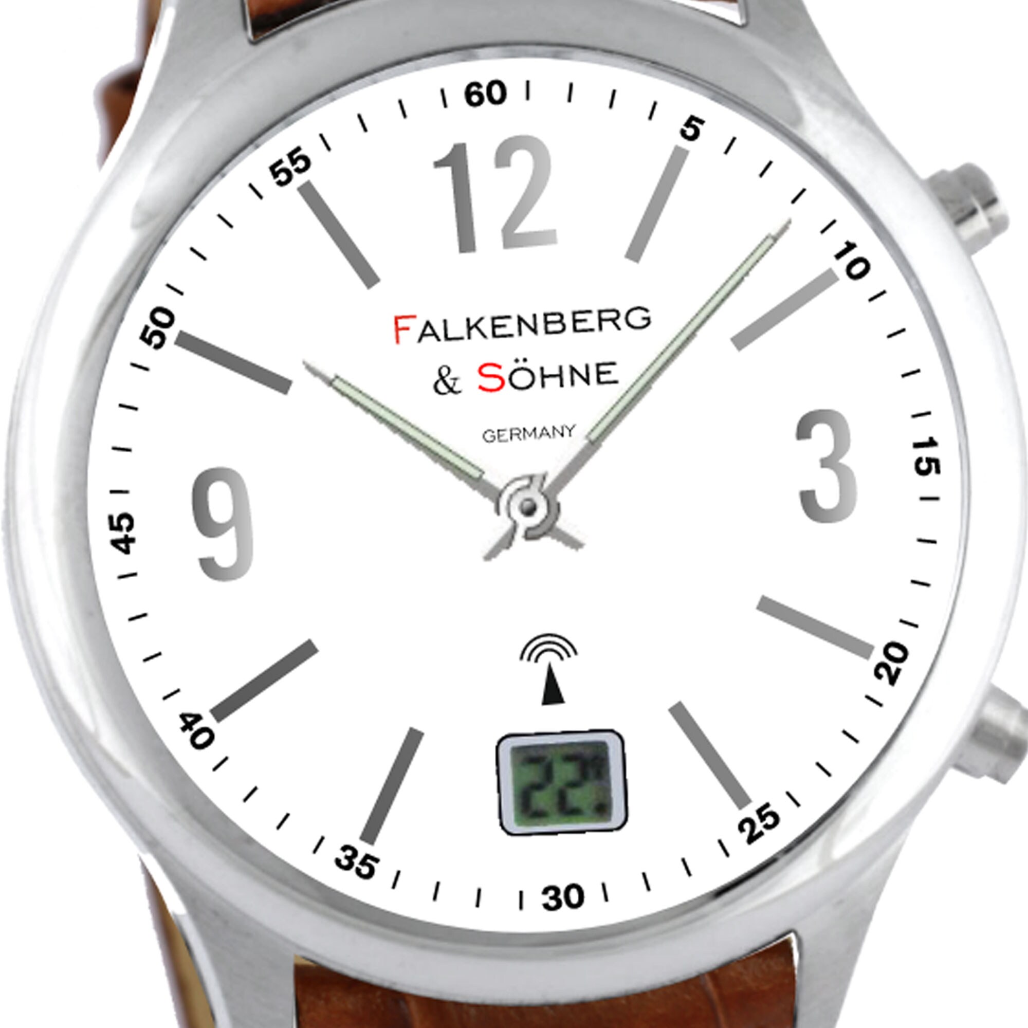 Falkenberg & SöhneFalkenberg & Söhne Funkarmbanduhr mit Datumsanzeige